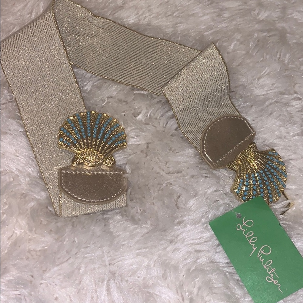 Lilly Pulitzer “Emmett belt” in gold metallic